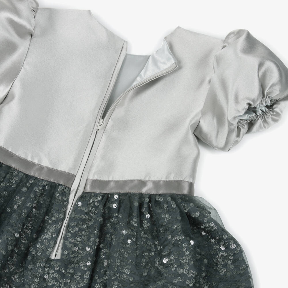 Le Chic-Grey Sequin Dress | Childrensalon Outlet