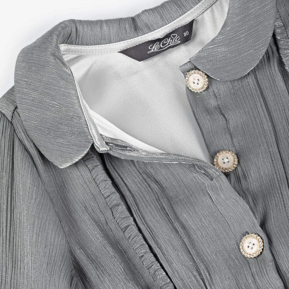Le Chic-Grey Silky Ls Dress | Childrensalon Outlet