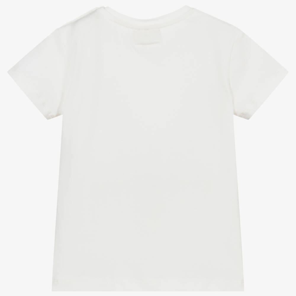 Le Chic-Ivory Organic Cotton T-Shirt | Childrensalon Outlet
