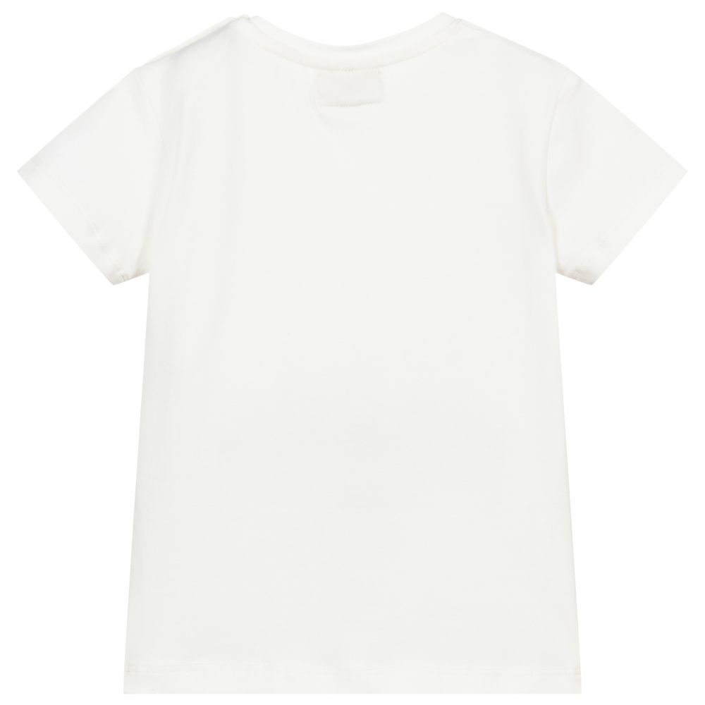 Le Chic-تيشيرت قطن عضوي جيرسي لون عاجي للمولودات | Childrensalon Outlet