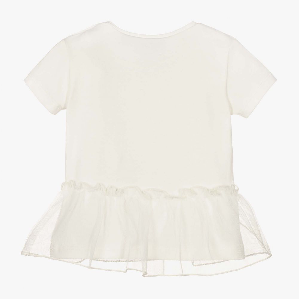 Le Chic-Ivory Organic Cotton T-Shirt | Childrensalon Outlet