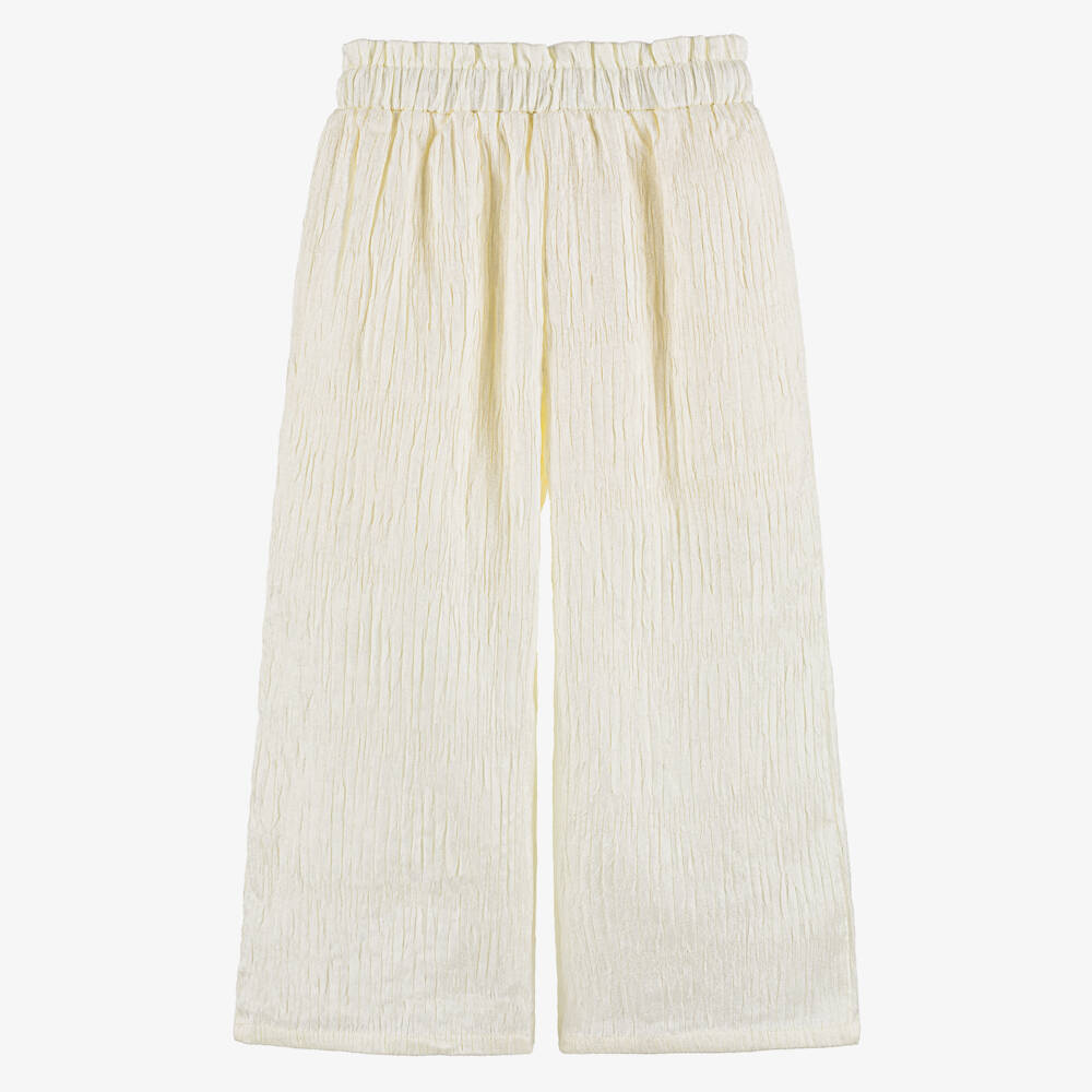 Le Chic-Ivory Satin Elegance Girls Pants | Childrensalon Outlet