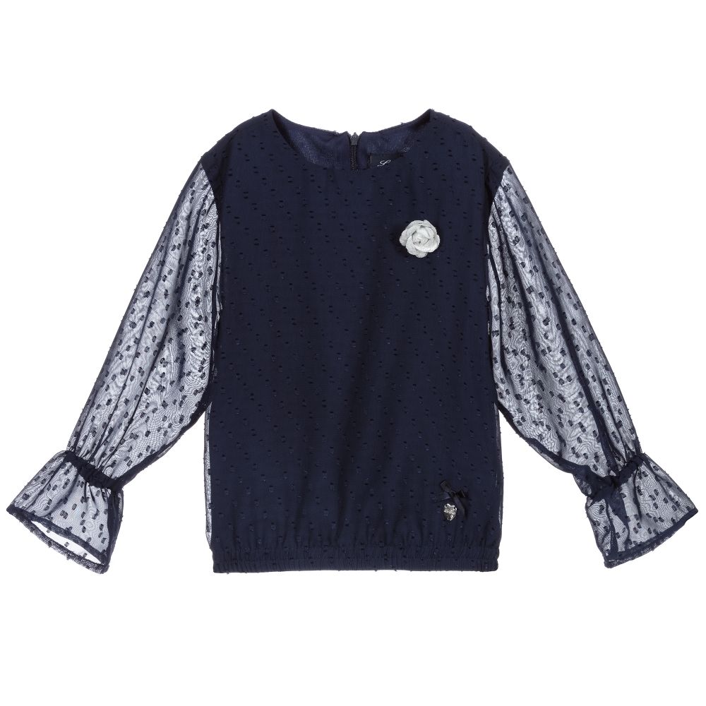 Le Chic - Navyblaue Chiffonbluse  | Childrensalon