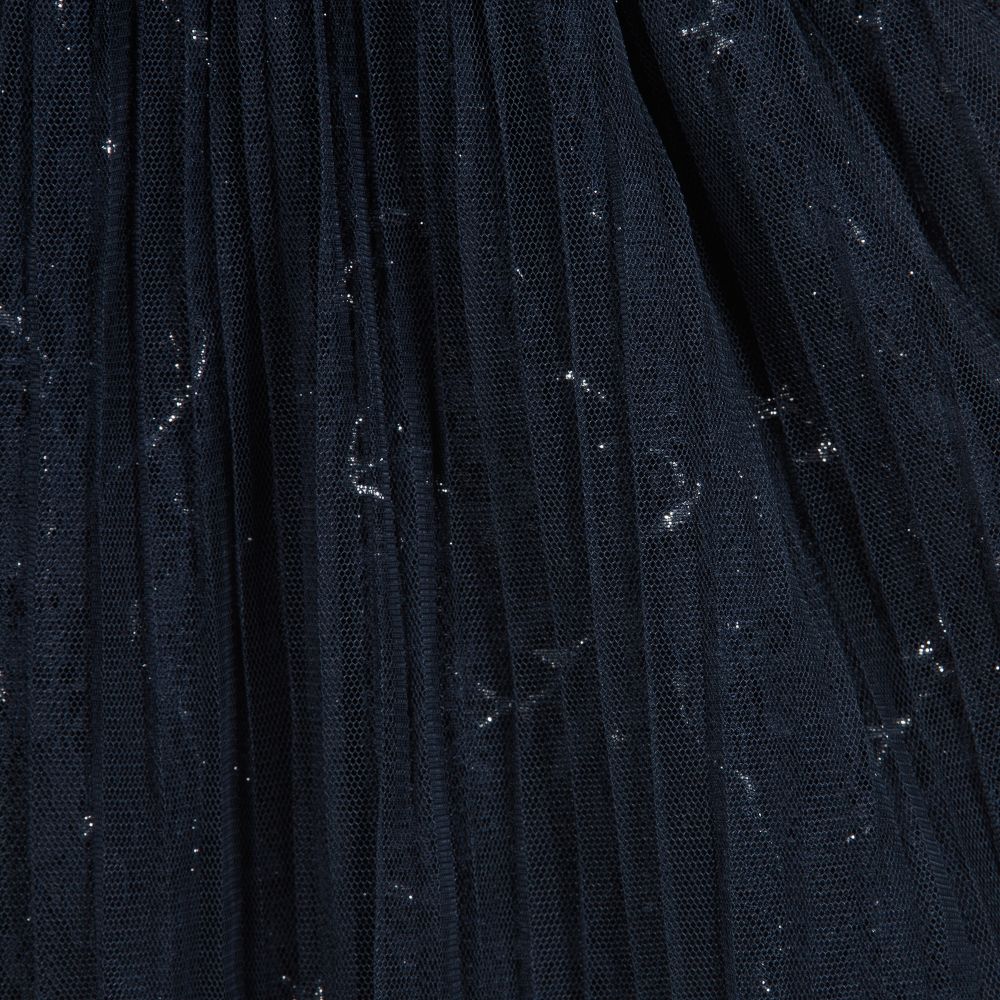 Le Chic-Navy Blue Tulle & Lace Dress  | Childrensalon Outlet