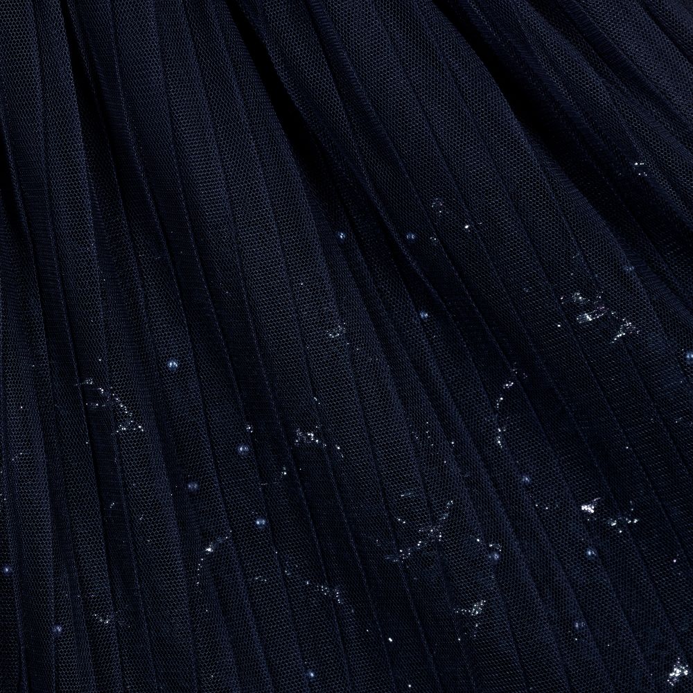Le Chic-Navy Blue Tulle & Lace Skirt | Childrensalon Outlet