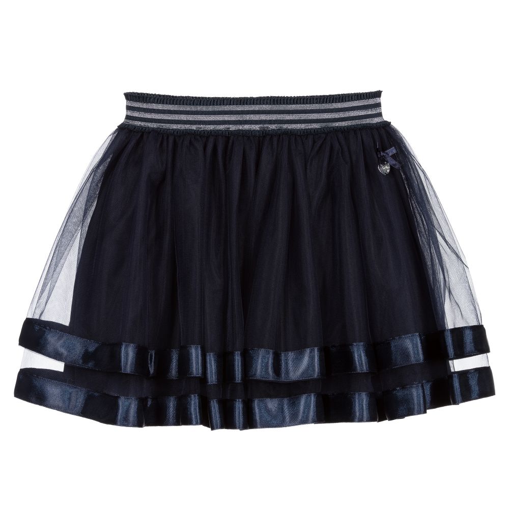 Le Chic - Navy Blue Tulle Skirt  | Childrensalon
