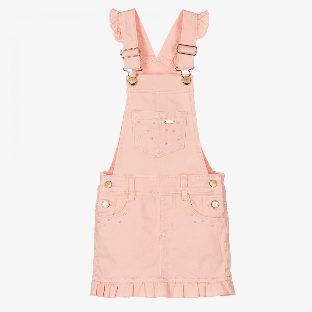 Le Chic - Rosa Jeans-Latzkleid | Childrensalon