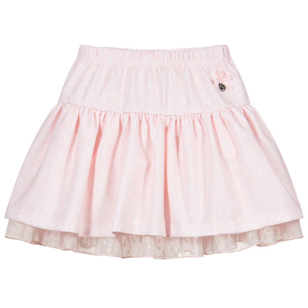 Le Chic - Pink Floral Print Skirt | Childrensalon