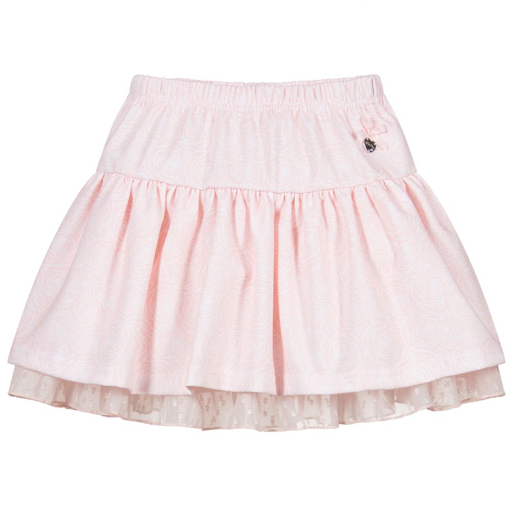 Le Chic - Jupe fleurie rose | Childrensalon