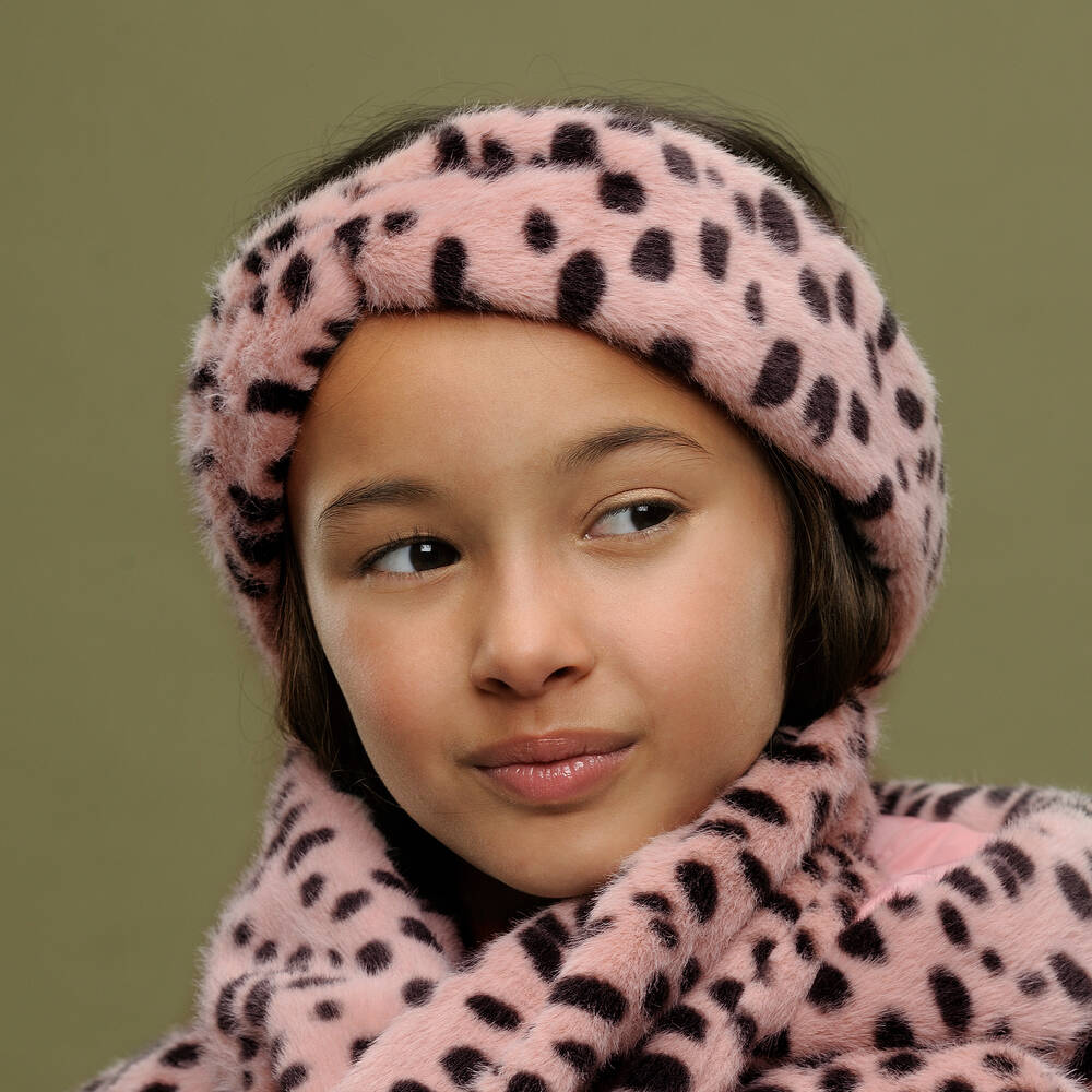 Le Chic-Pink Leopard Faux Fur Headband | Childrensalon Outlet
