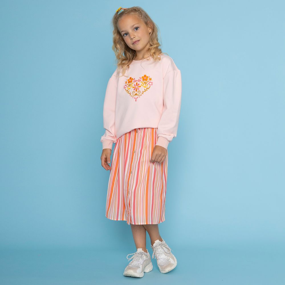 Le Chic Pink Orange Chiffon Skirt