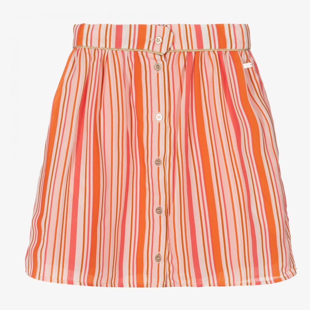 Le Chic - Pink & Orange Chiffon Skirt | Childrensalon