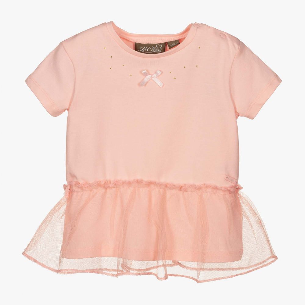 Le Chic - Pink Organic Cotton T-Shirt | Childrensalon