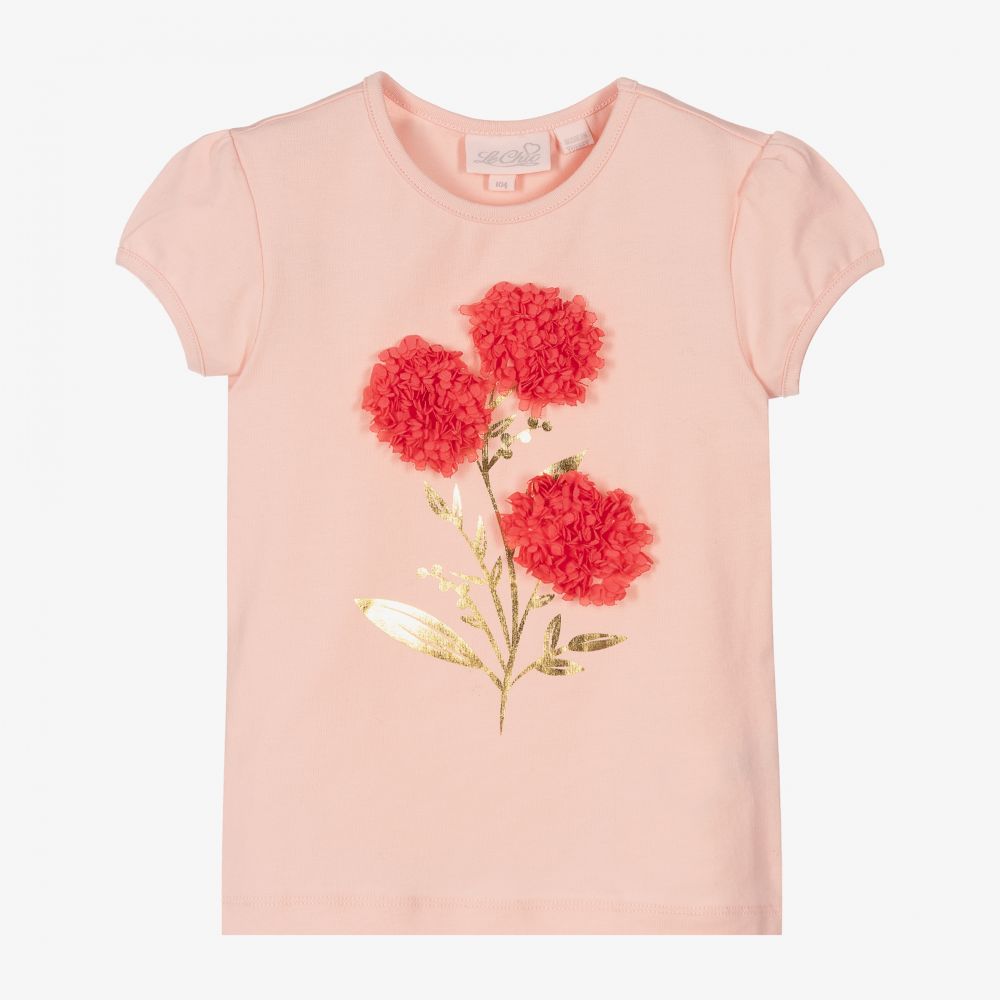 Le Chic - T-shirt rose en coton bio | Childrensalon