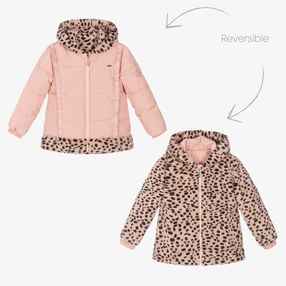Le Chic-Pink Reversible Padded Jacket | Childrensalon Outlet