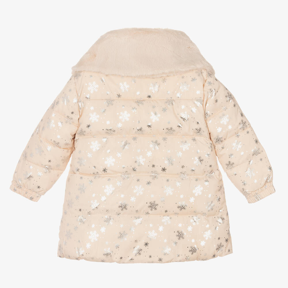 Le Chic-Pink Snowflake Puffer Coat | Childrensalon Outlet