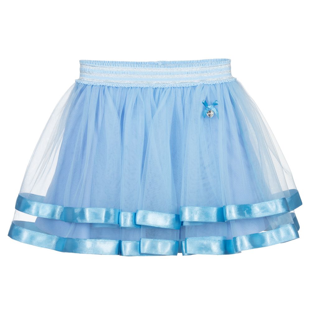 Le Chic - Sky Blue Tulle Skirt  | Childrensalon