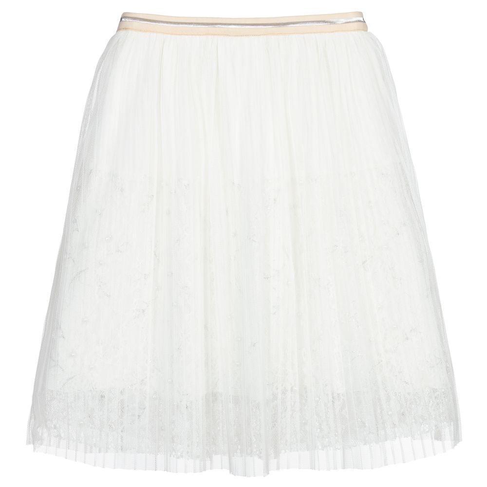 Le Chic-White Tulle & Lace Skirt | Childrensalon Outlet