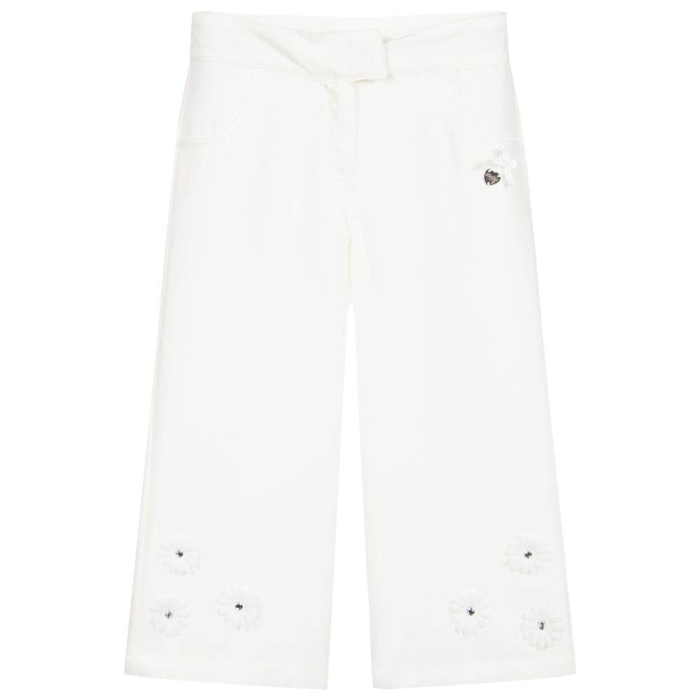 Le Chic - White Wide Leg Trousers | Childrensalon