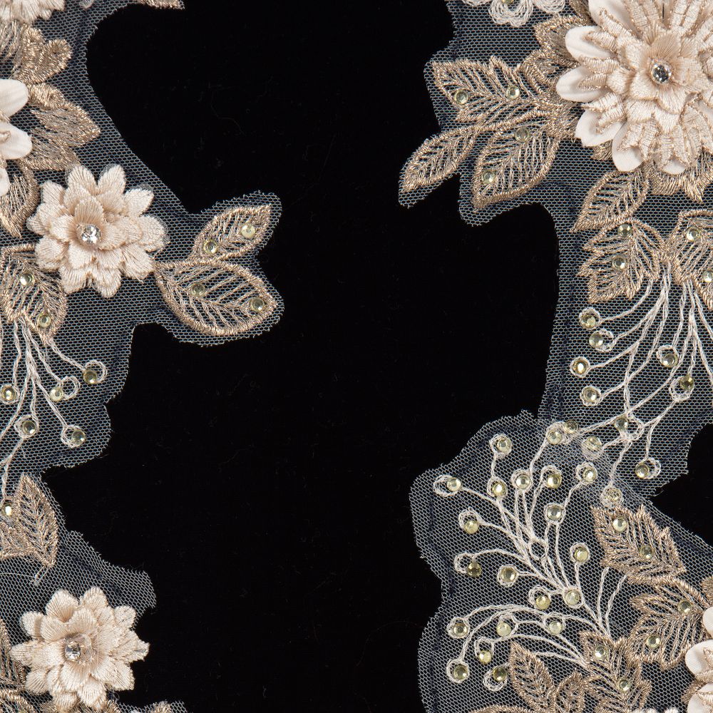 Le Mu-Blue Velvet & Tulle Dress | Childrensalon Outlet