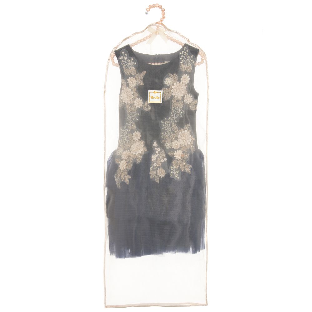 Le Mu-Blue Velvet & Tulle Dress | Childrensalon Outlet