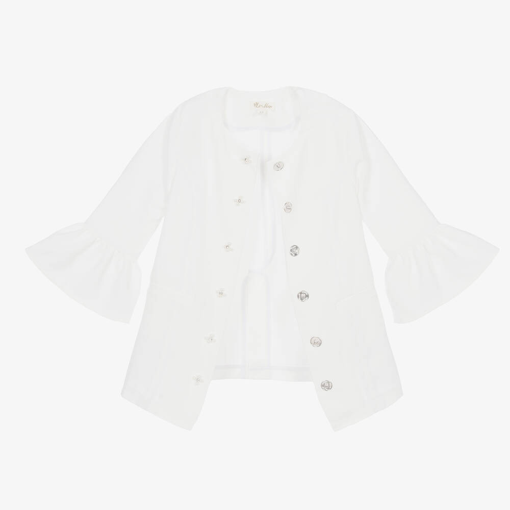 Le Mu-Girls Ivory Crêpe Coat | Childrensalon Outlet