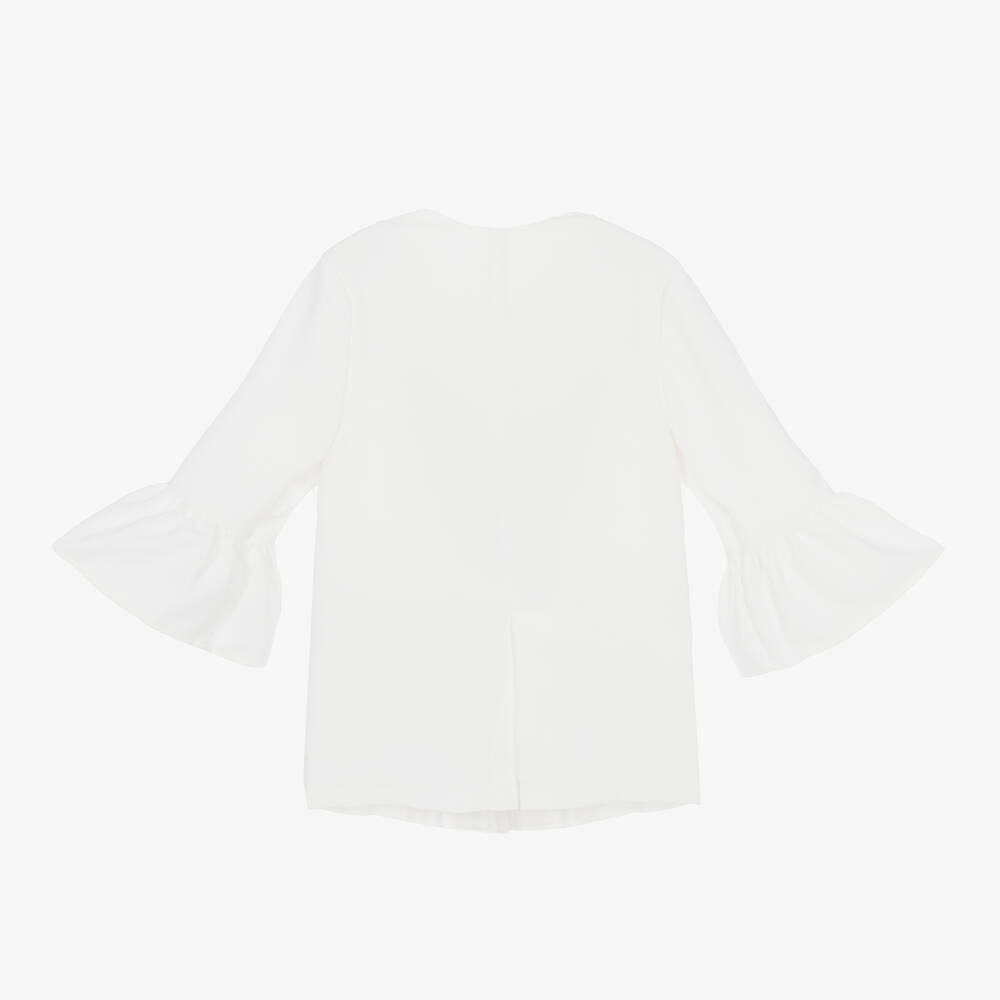 Le Mu-Girls Ivory Crêpe Coat | Childrensalon Outlet