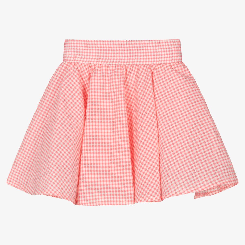 Pink check skirt store