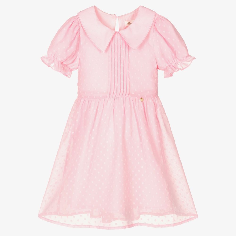 Le Mu-Girls Pink Chiffon Dress | Childrensalon Outlet