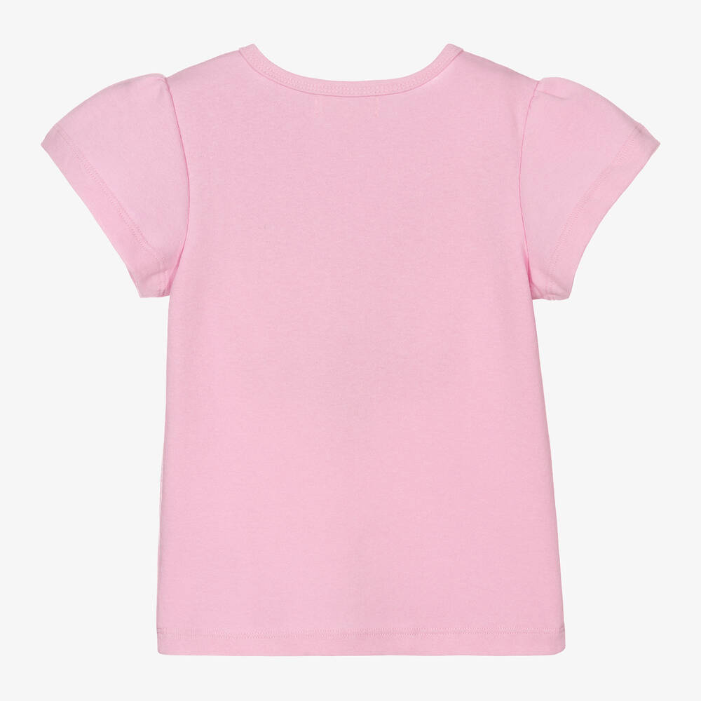 Le Mu Girls Pink Cotton T Shirt