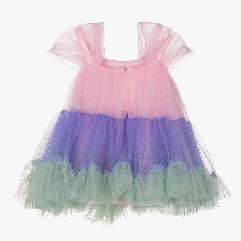 Le Mu-Girls Pink & Purple Tulle Dress | Childrensalon Outlet