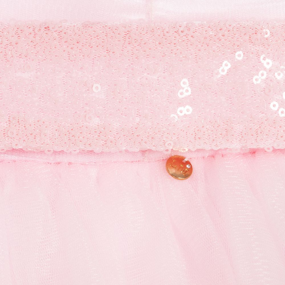 لو مو-فستان تول و ساتان لون زهري | Childrensalon Outlet