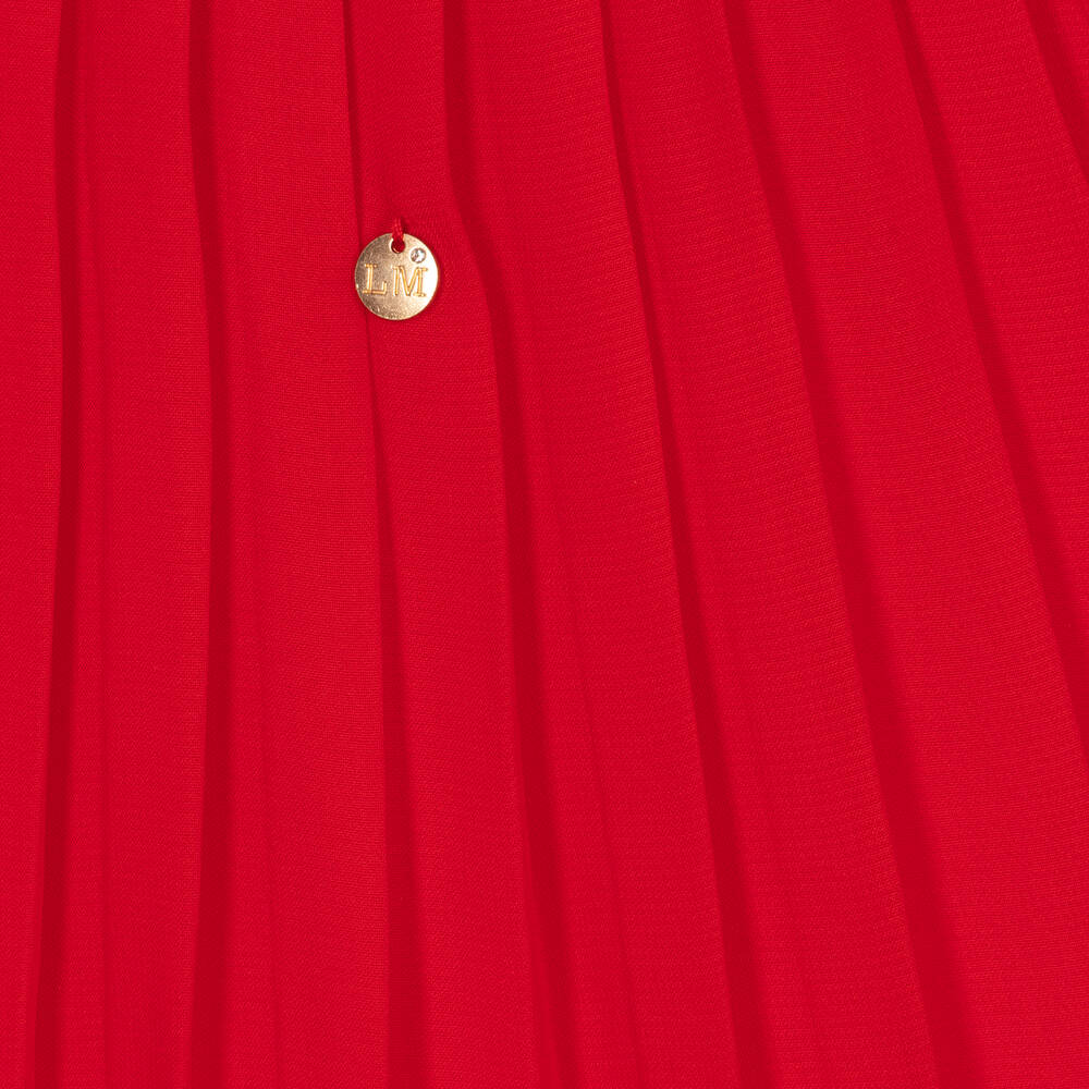 Le Mu-Girls Red Chiffon Dress | Childrensalon Outlet