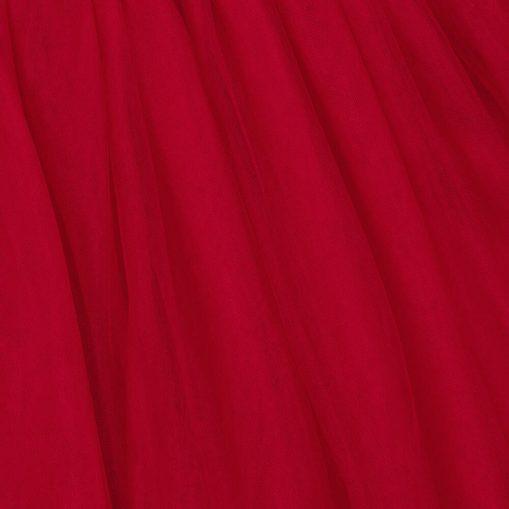 Le Mu-Girls Red Satin & Tulle Dress | Childrensalon Outlet