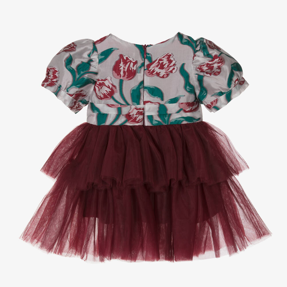 Le Mu-Girls Red Tulip Tulle Dress | Childrensalon Outlet