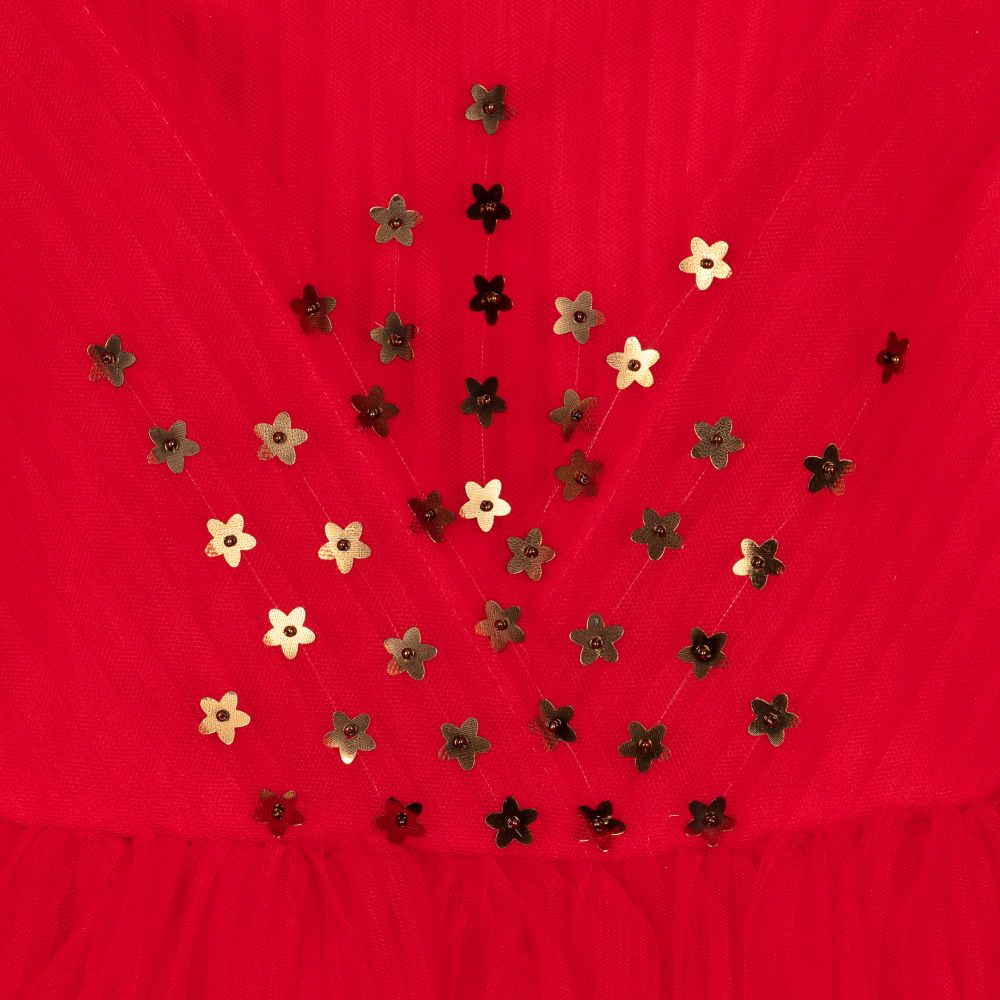 Le Mu-Красное платье из тюля для девочек | Childrensalon Outlet