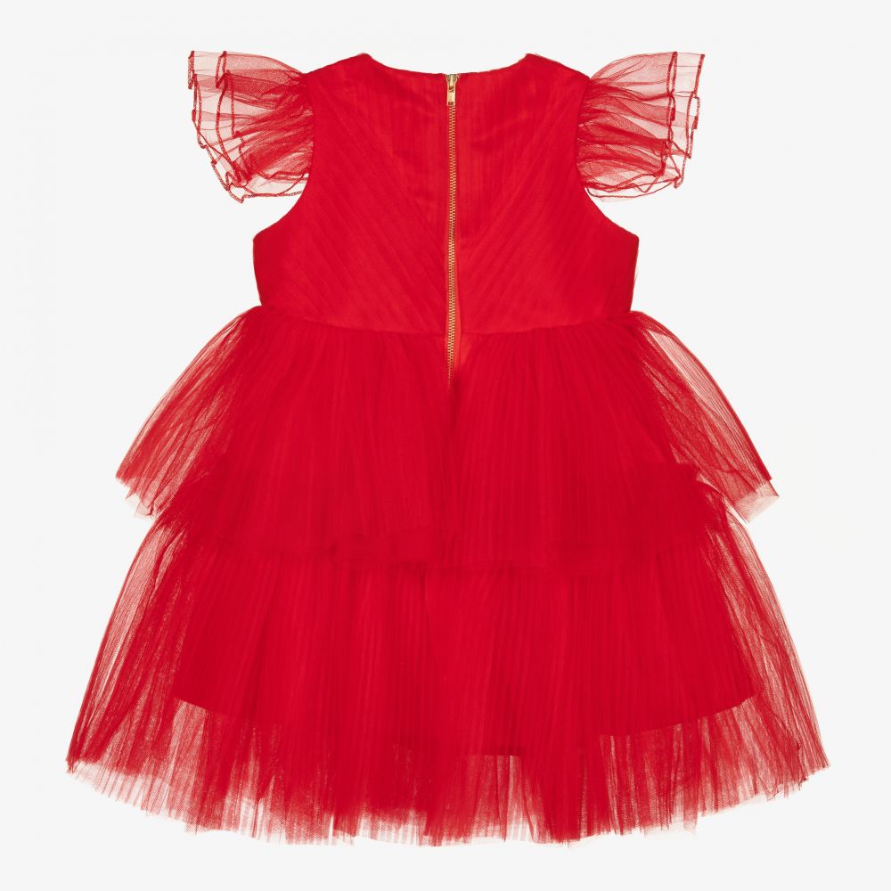 Le Mu-Красное платье из тюля для девочек | Childrensalon Outlet