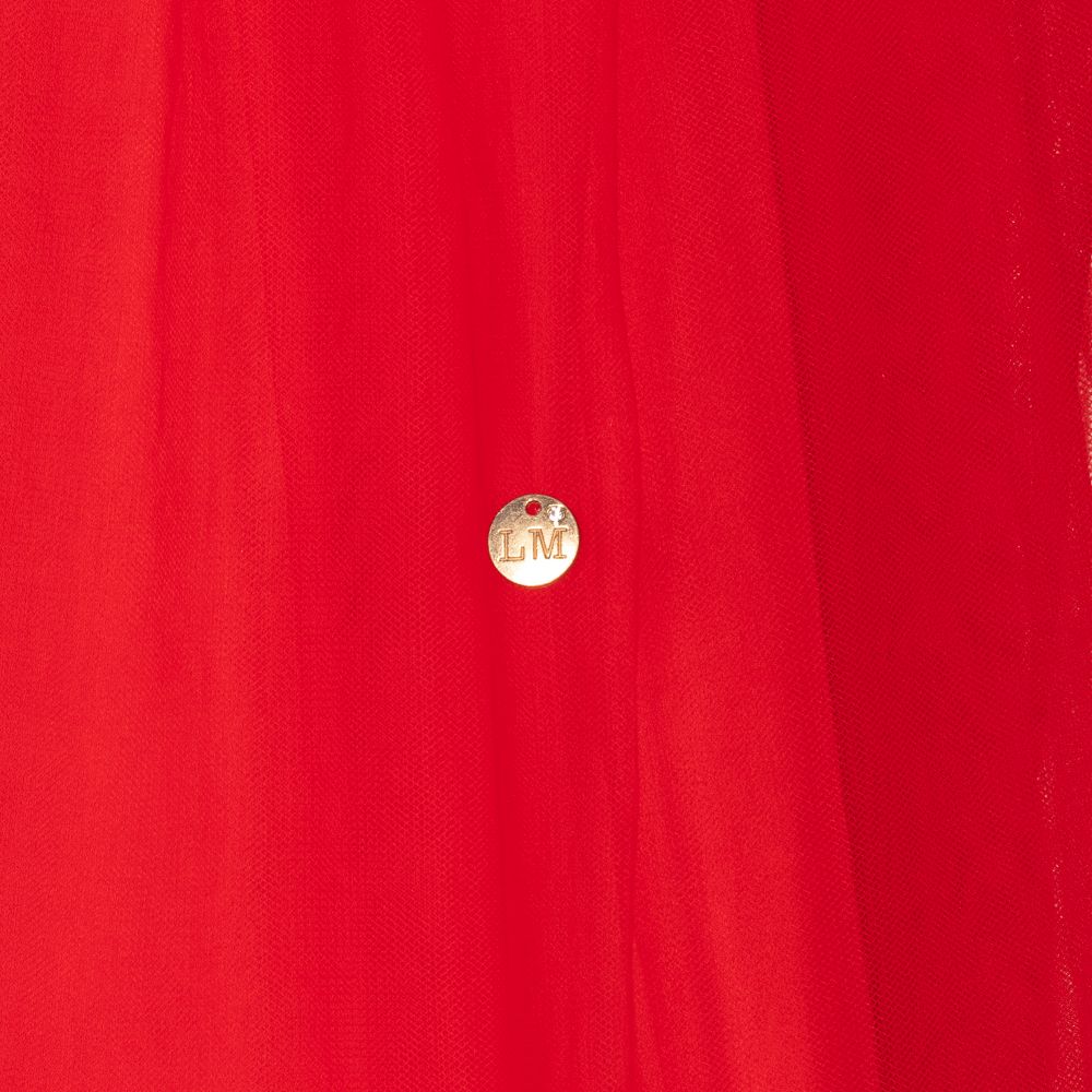 Le Mu-Girls Red Tulle Midi Dress | Childrensalon Outlet