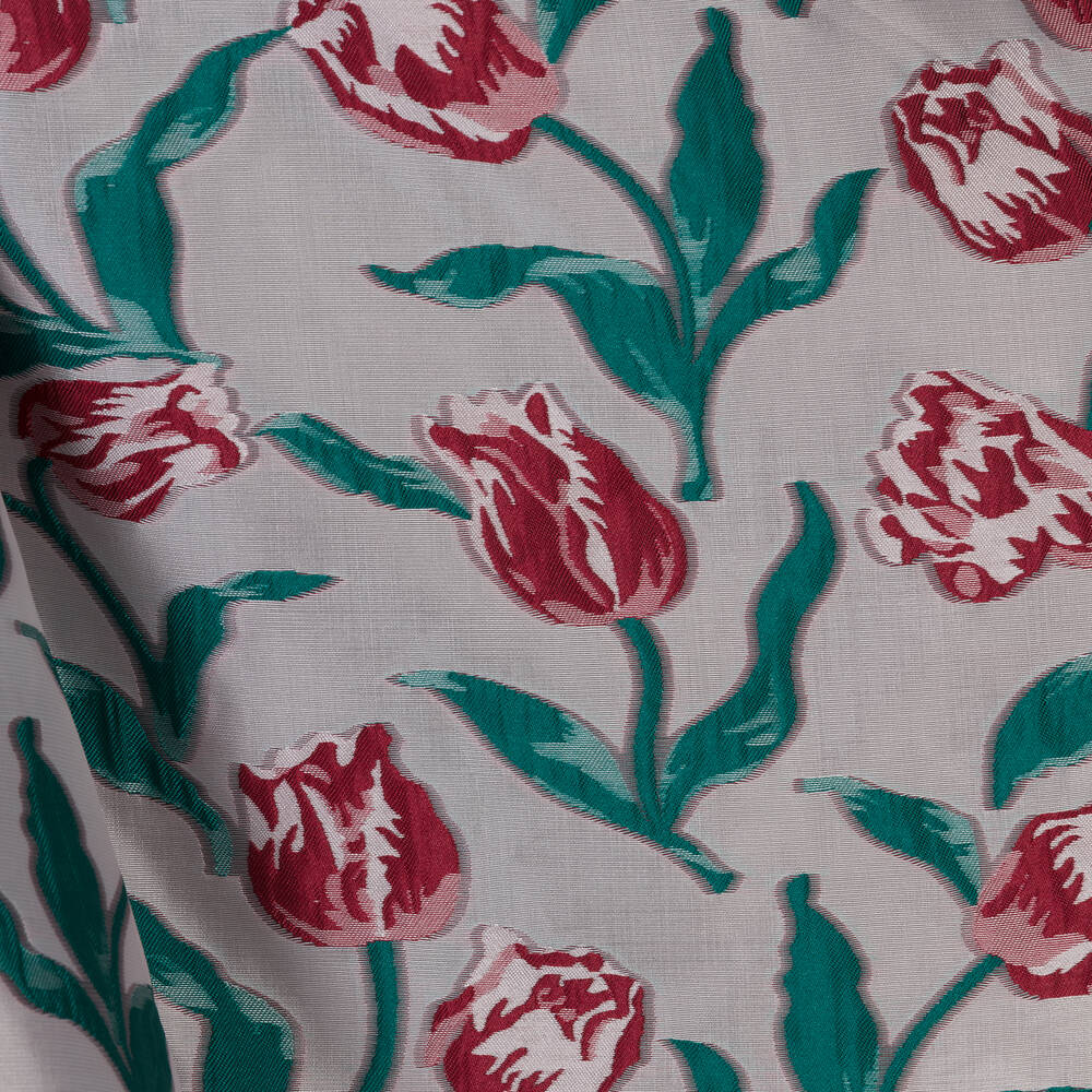 Le Mu-Girls Silver & Red Tulip Dress | Childrensalon Outlet