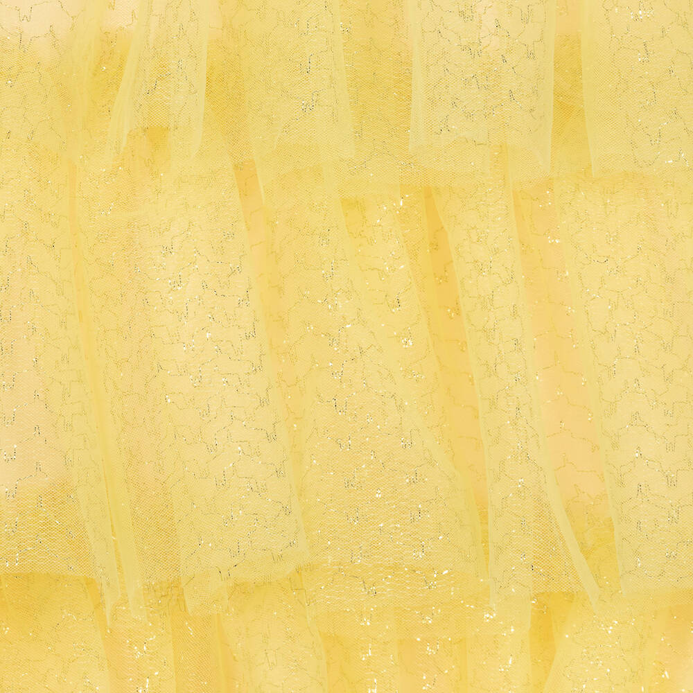 Le Mu-Girls Yellow & Gold Layered Tulle Dress | Childrensalon Outlet