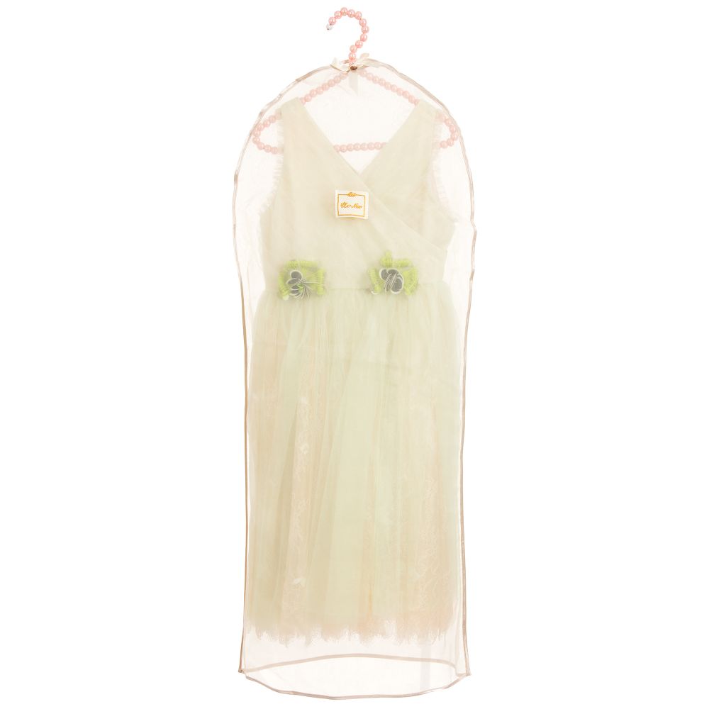 Le Mu-Green Tulle & Lace Dress | Childrensalon Outlet