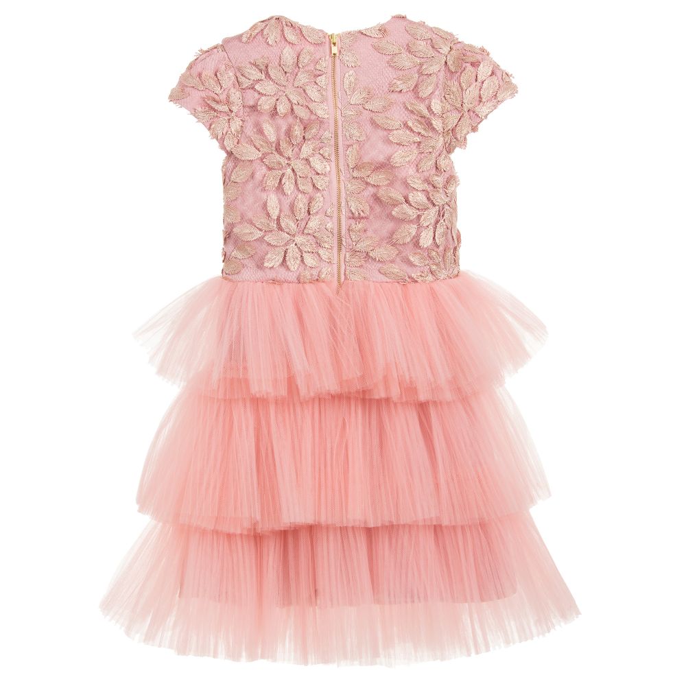 Le Mu-Pink Lace Dress | Childrensalon Outlet