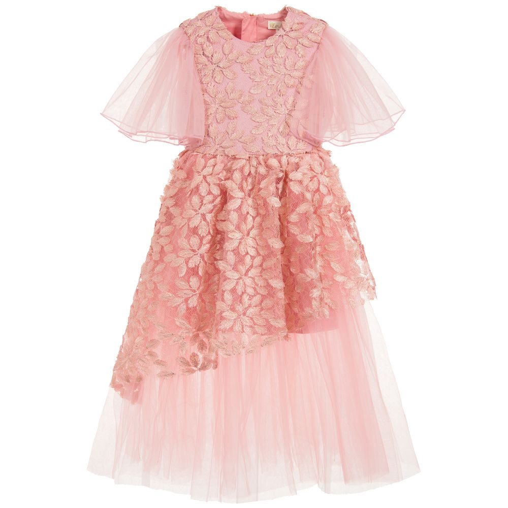 Le Mu - Pink Lace & Tulle Dress | Childrensalon