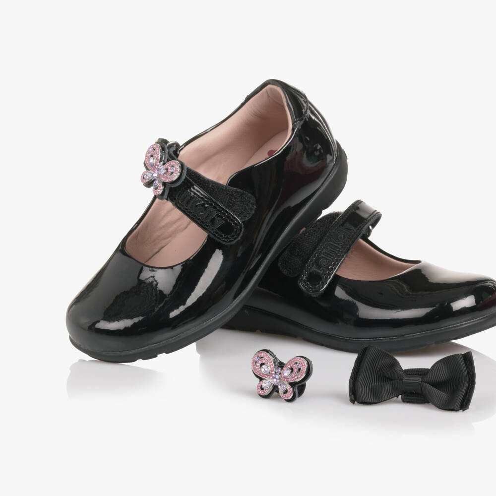 Lelli Kelly-Girls' Black Glitter Butterfly Bar Shoes | Childrensalon Outlet