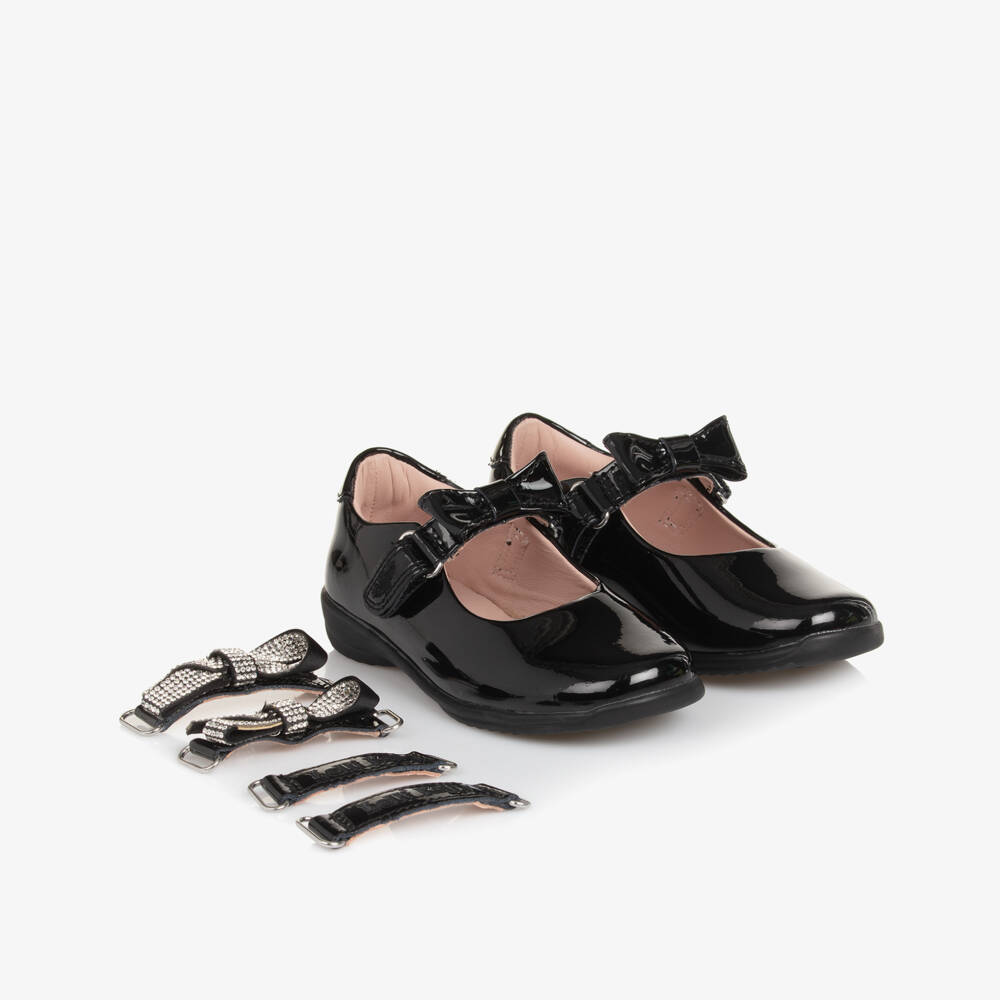 Lelli Kelly-Girls Black Patent Leather Bar Shoes with Changeable Straps | Childrensalon Outlet
