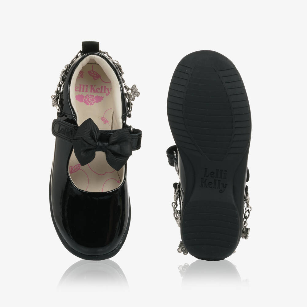 Lelli Kelly-Girls Black Patent Leather Bar Shoes with Removable Bracelet | Childrensalon Outlet