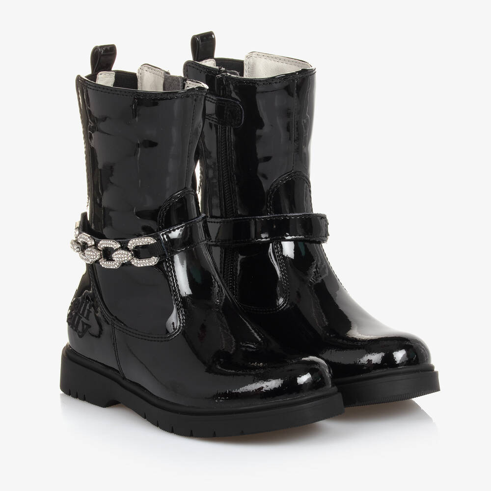 Lelli Kelly - Bottines noires vernies en cuir | Childrensalon