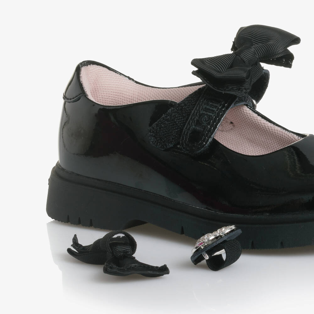 Lelli Kelly-Girls Black Patent Leather Shoes with Decorative Trim | Childrensalon Outlet