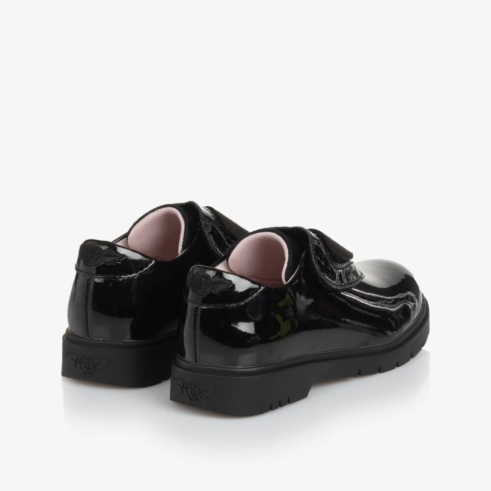 Lelli Kelly-Girls Black Patent Leather Velcro Shoes with Removable Patches | Childrensalon Outlet