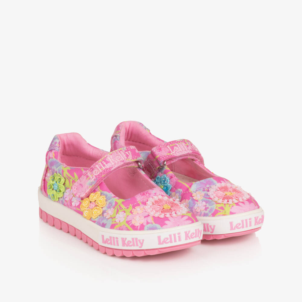 Lelli Kelly-Girls Blush Floral Beaded Shoe | Childrensalon Outlet